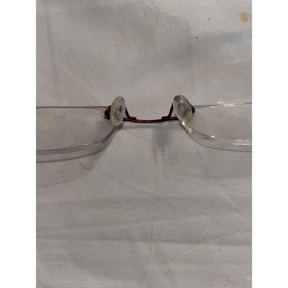 Charmant Eyeglasses CH10926 Red Black Rimless Titanium Frame 50-19-135 Japan - Picture 5 of 7